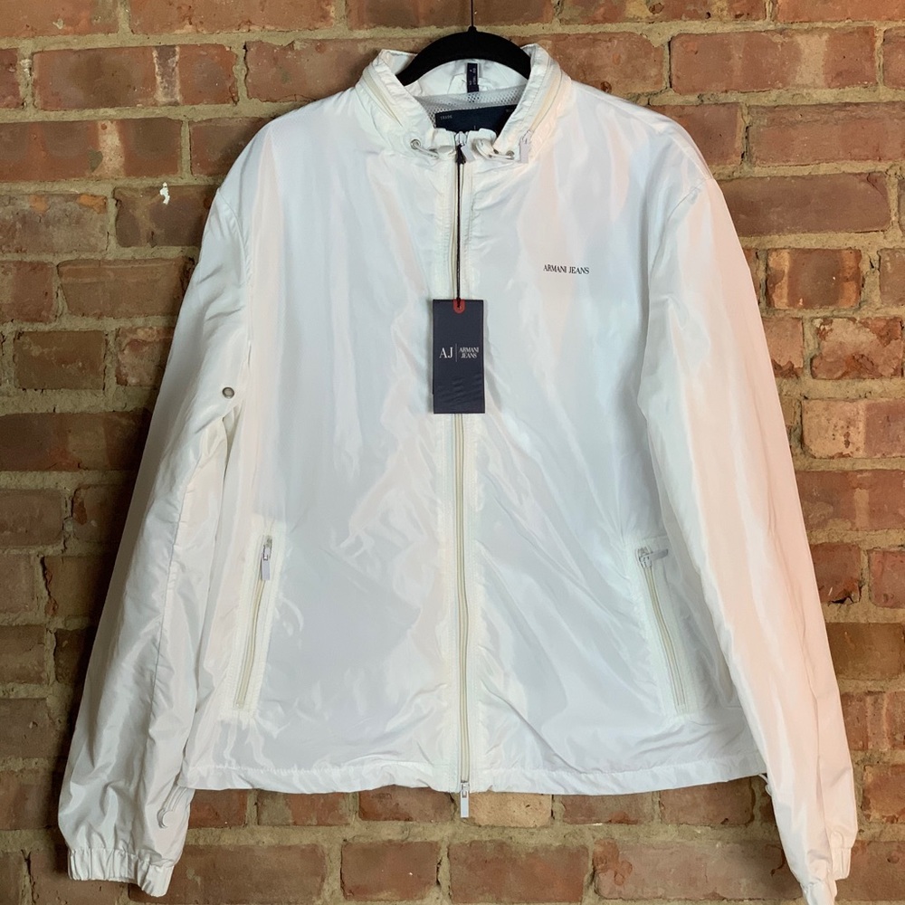 Armani Jeans Men’s White Windbreaker